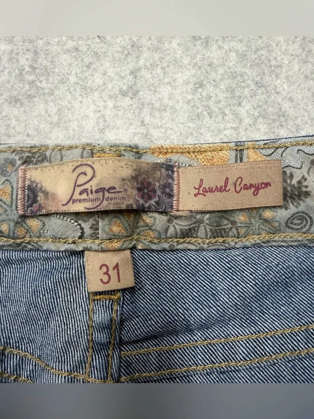 Paige Premium Denim Laurel Canyon Bootcut Jeans Womens Sz 31 Dark Wash Y2K